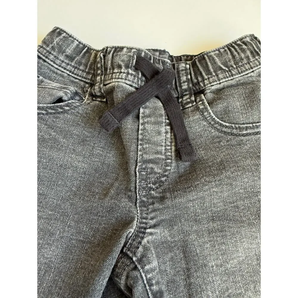 Gap Kids Denim Black Wash Pull On Frayed Hem Jean Shorts 5